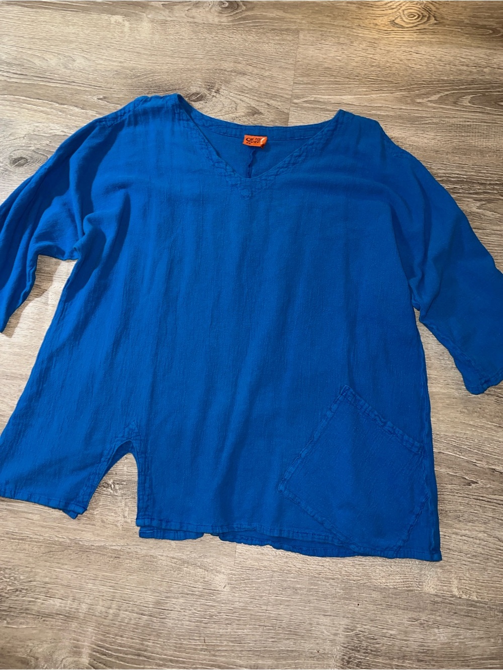Oh My Gauze Royal Blue V-Neck Lightweight Top